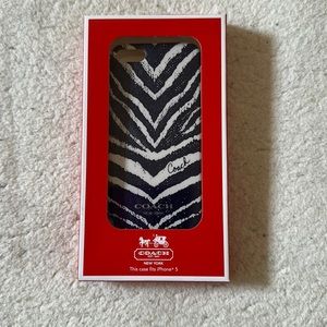 NIB | Coach | Apple iPhone 5 Navy and White Zebra Hard Phone Case